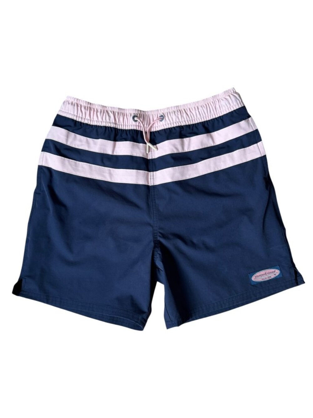 Vineyard‎ Vines Boys Swim Trunks Board Shorts Bathing Suit L Blue Pink Striped
